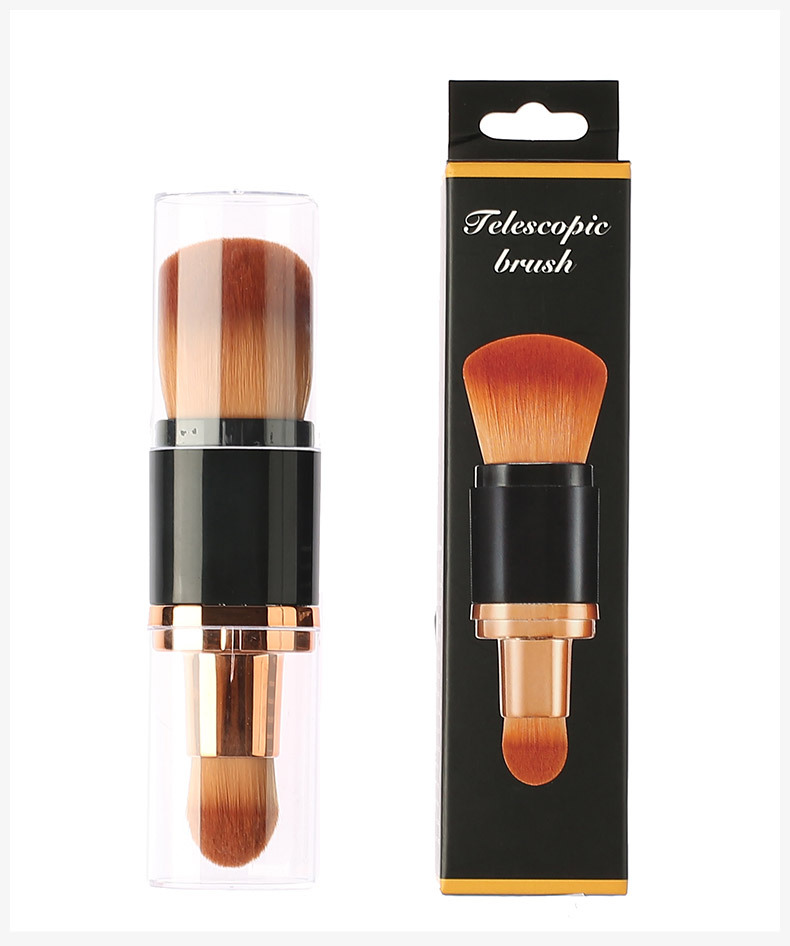 Travel Double Head Retractable Detachable Foundation Brush Powder Concealer Multi Functional Makeup Brush